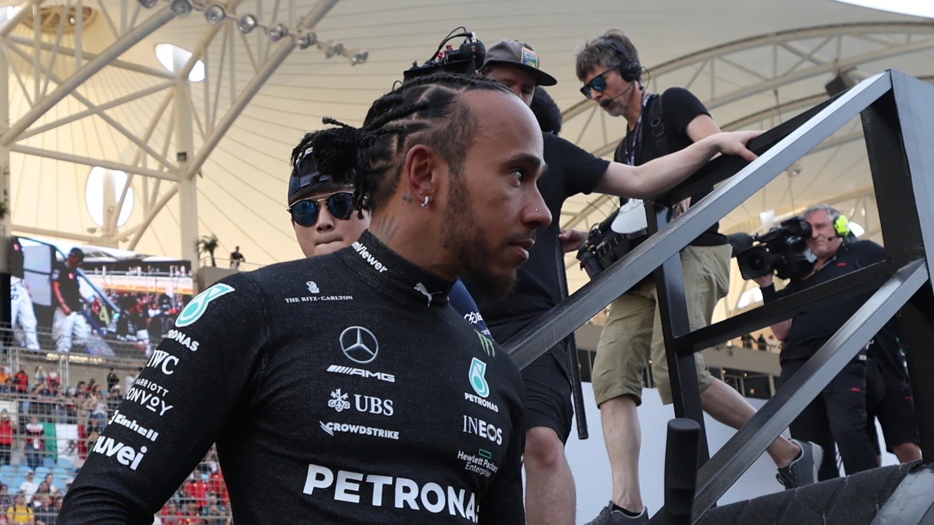 Lewis Hamilton, en el GP de Bahréin