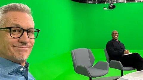 Lineker, en el estudio de la BBC Lineker, en el estudio de la BBC