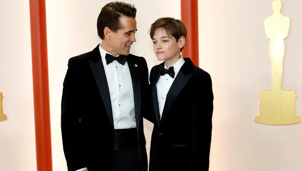 Colin Farrell y su hijo Henry en los Premios Oscar 2023