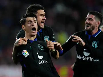 Álvaro Morata celebra su gol ante el Girona Álvaro Morata celebra su gol ante el Girona