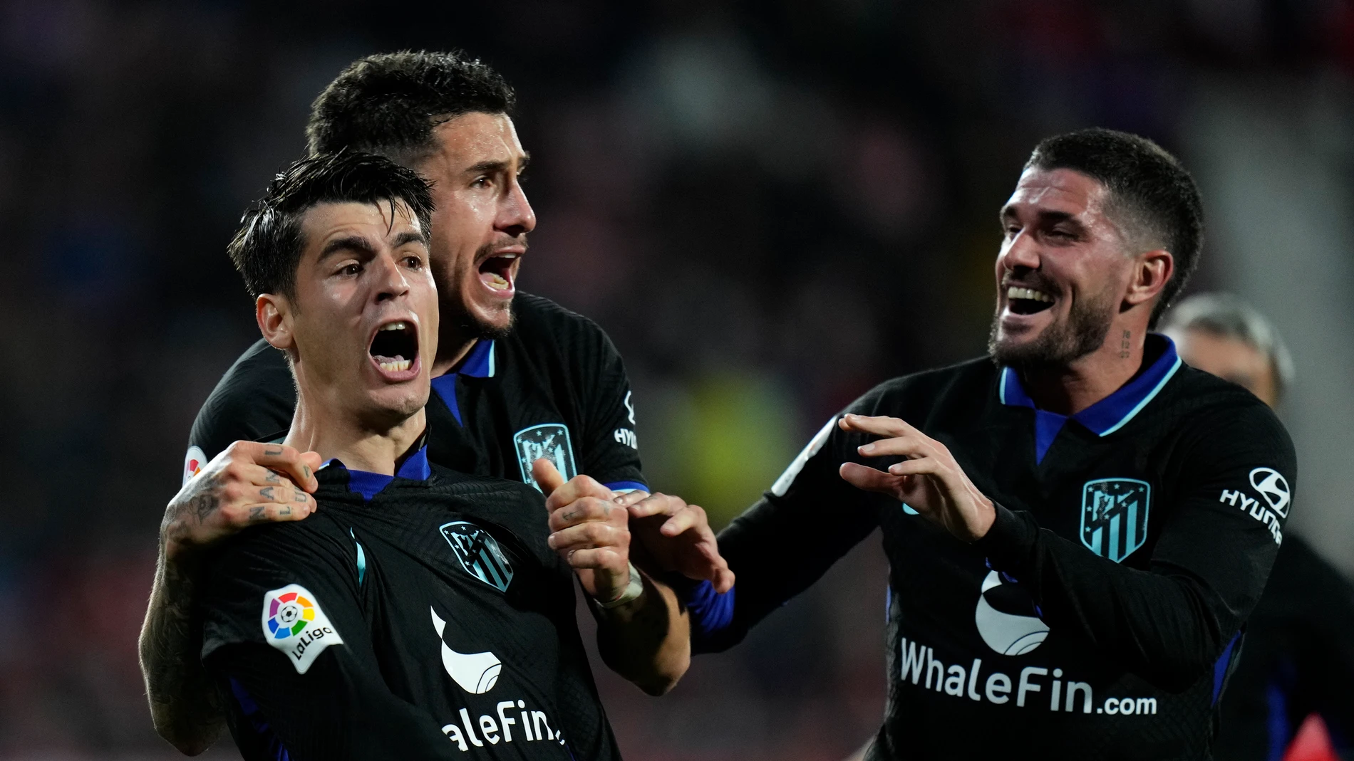 Álvaro Morata celebra su gol ante el Girona