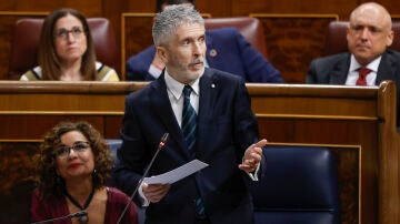 Fernando Grande-Marlaska, durante la sesión de control del Congreso este miércoles. 