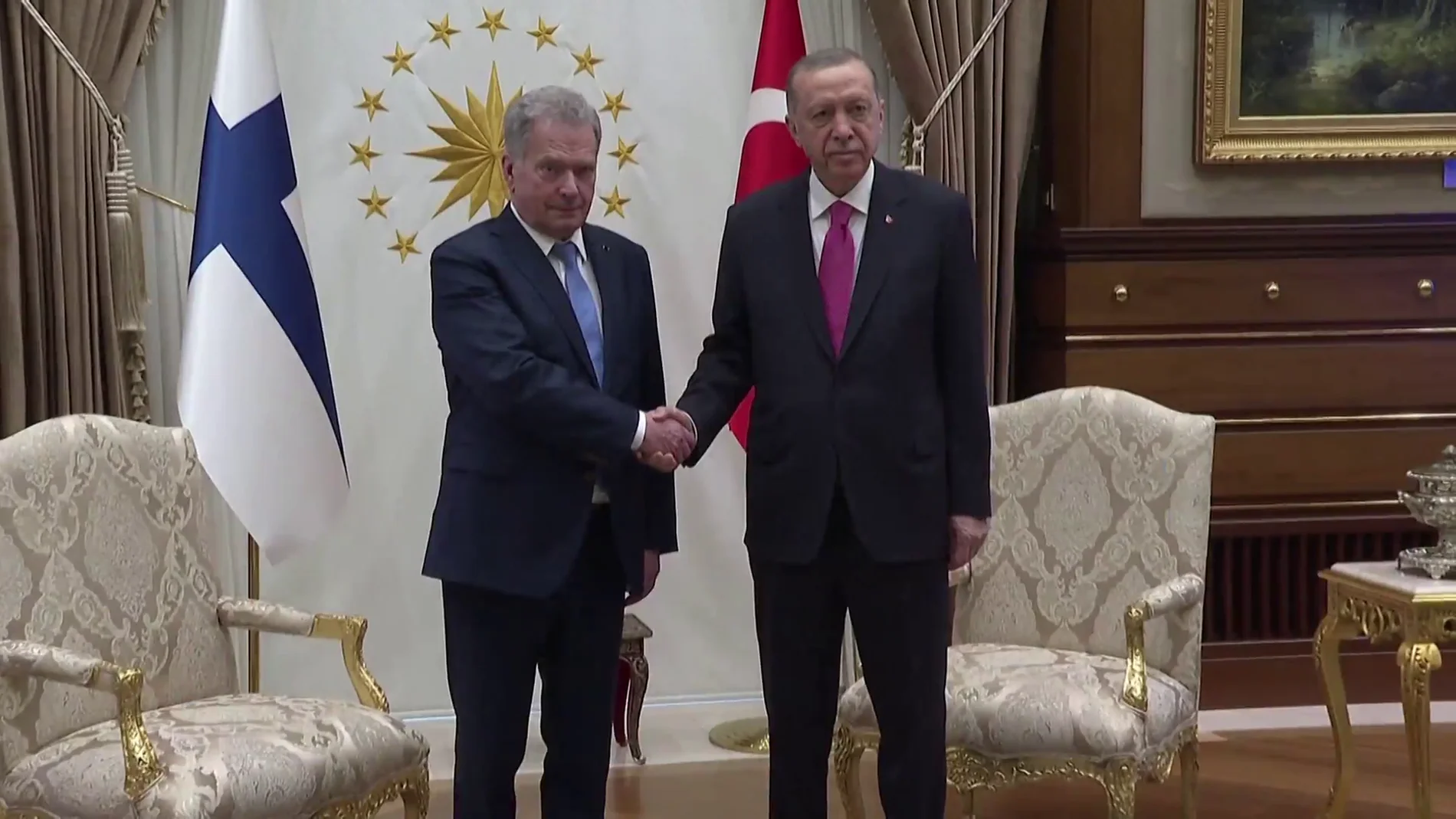 Niinistö y Erdogan, en Ankara este viernes