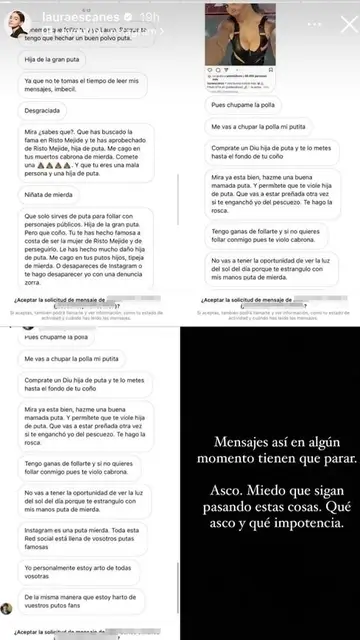 Laura Escanes hace público el acoso que sufre en redes sociales Laura Escanes hace público el acoso que sufre en redes sociales