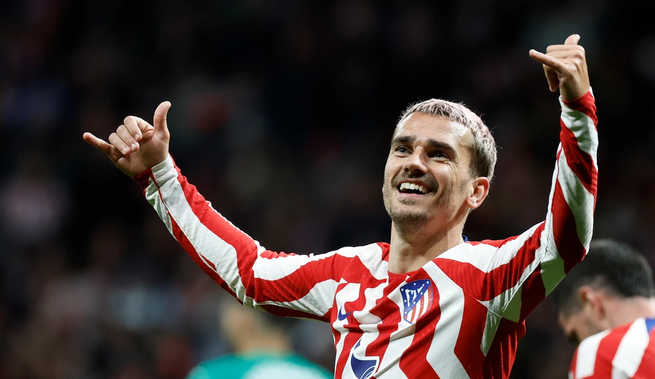 Antoine Griezmann celebra el gol de la victoria ante el Valencia