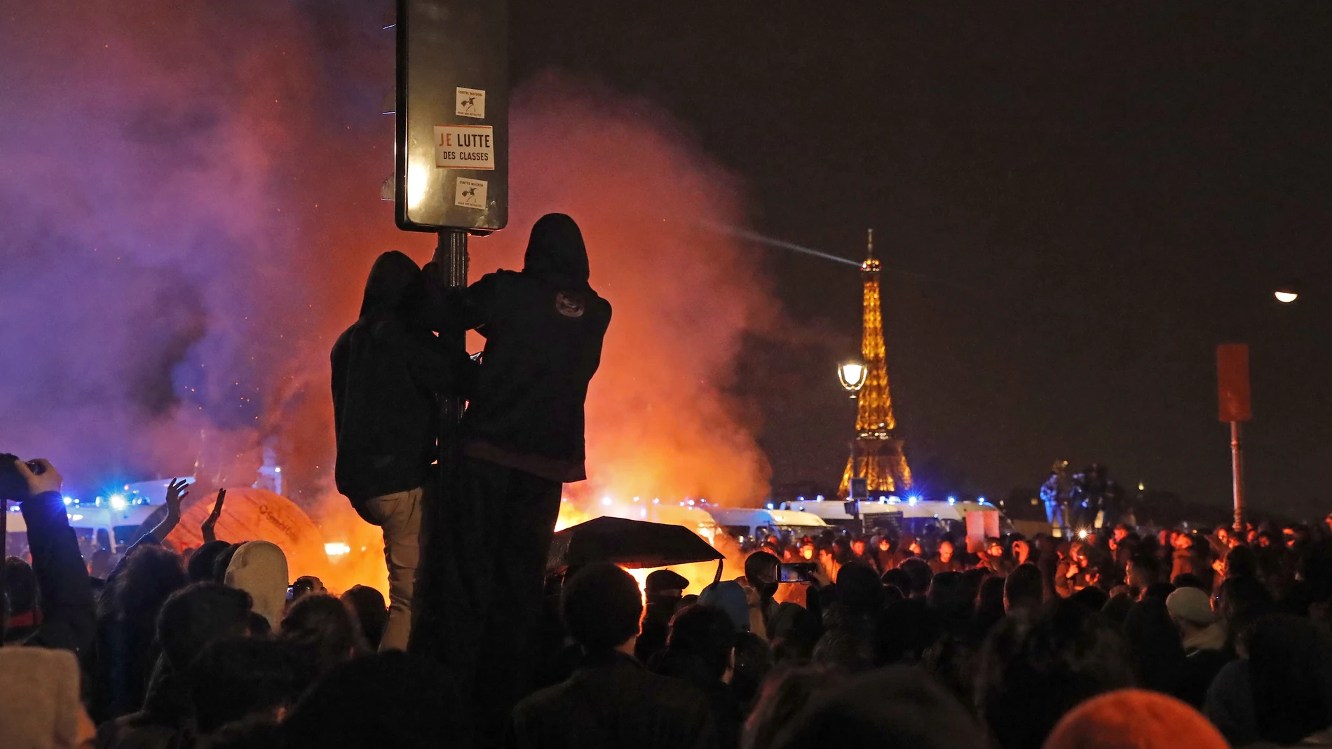 Imagen de las protestas llevadas a cabo en la capital francesa