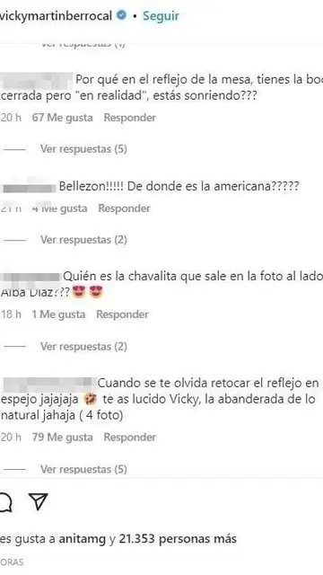 Comentarios publicación Vicky Martín Berrocal Comentarios publicación Vicky Martín Berrocal