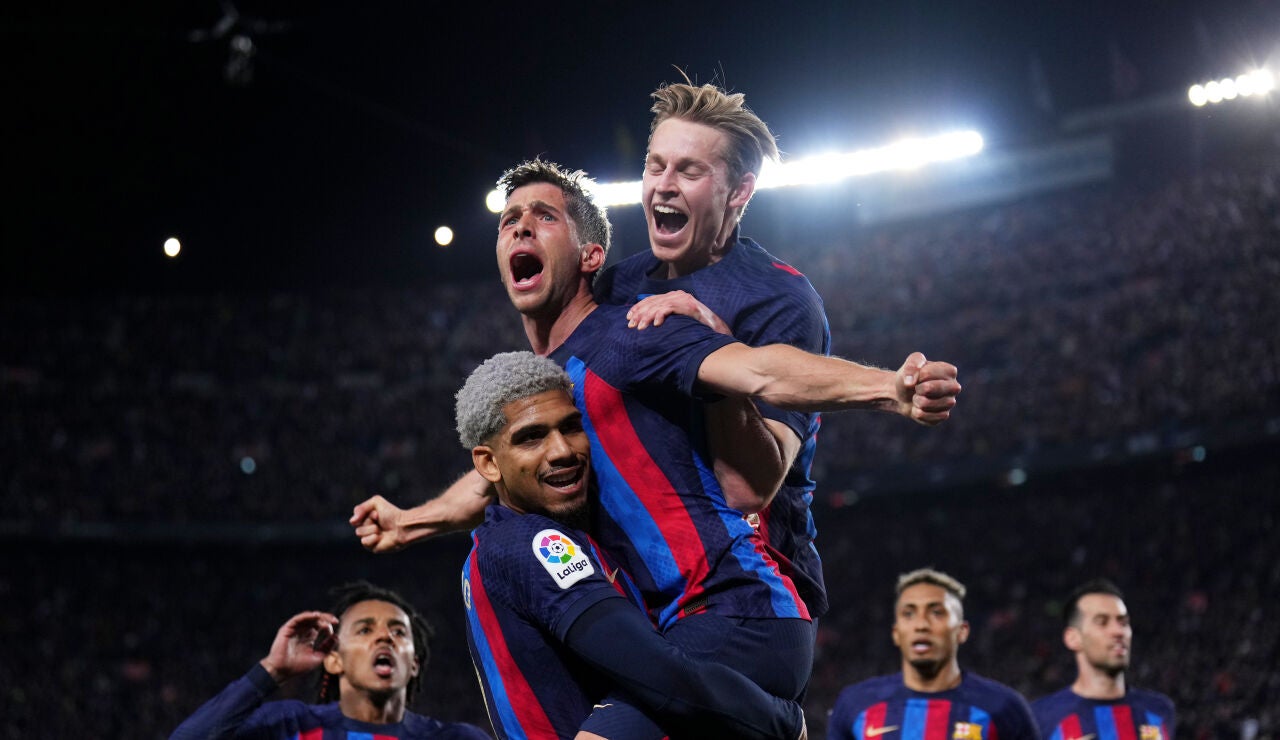Sergi Roberto celebra su gol en El Clásico del Camp Nou