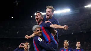 Sergi Roberto celebra su gol en El Clásico del Camp Nou