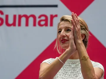 Yolanda Díaz durante un acto de Sumar Yolanda Díaz durante un acto de Sumar