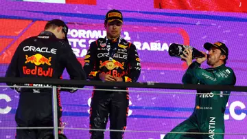 Verstappen, Pérez y Alonso, en el podio del GP de Arabia Saudí Verstappen, Pérez y Alonso, en el podio del GP de Arabia Saudí