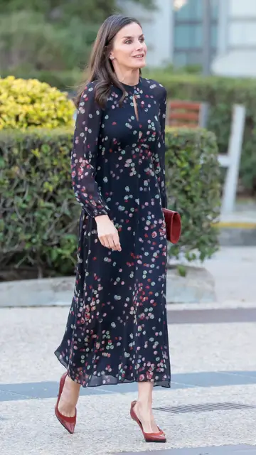 Doña Letizia, con un vestido de Massimo Dutti Doña Letizia, con un vestido de Massimo Dutti