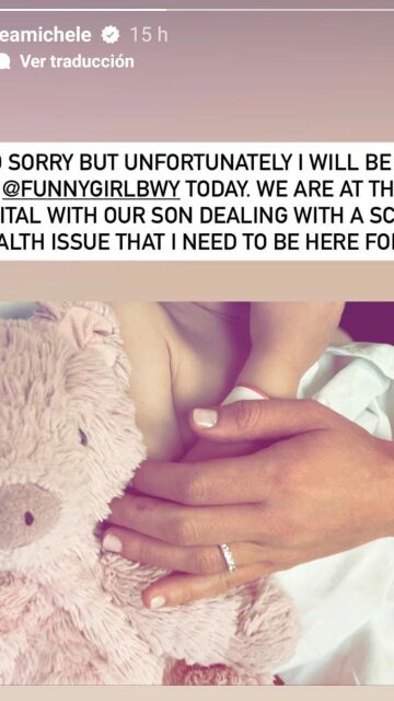 Lea Michelle y su hijo en el hospital