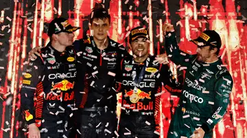 Verstappen, Pérez y Alonso, en el podio del GP de Arabia Saudí Verstappen, Pérez y Alonso, en el podio del GP de Arabia Saudí