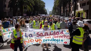 Miles de personas protestan en Málaga en defensa de la sanidad pública