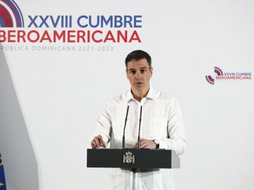 El jefe del Gobierno español y presidente de la Internacional Socialista, Pedro Sanchez, durante la pasada Cumbre Iberoamericana de Santo Domingo,