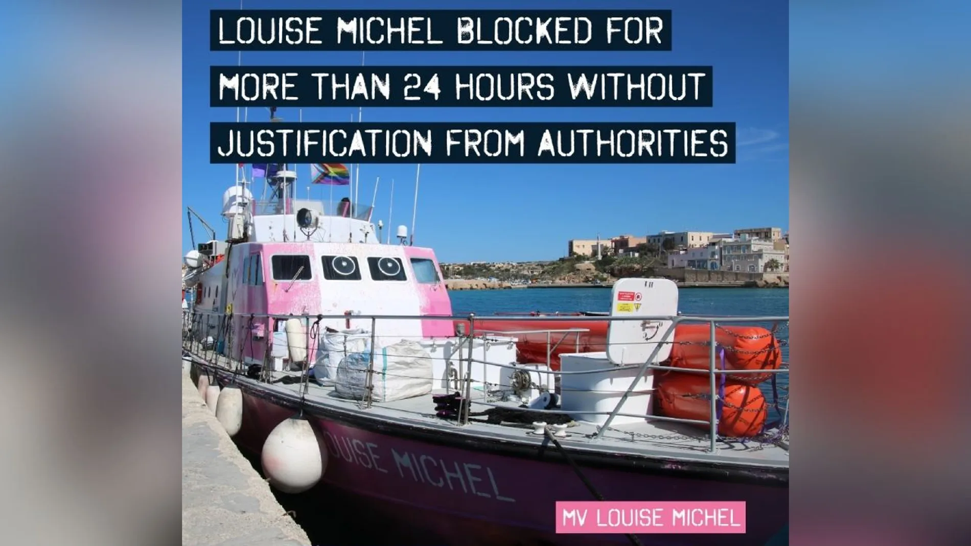 El &#39;Louise Michel&#39;, barco de rescate de migrantes en el Mediterráneo, atracado en puerto