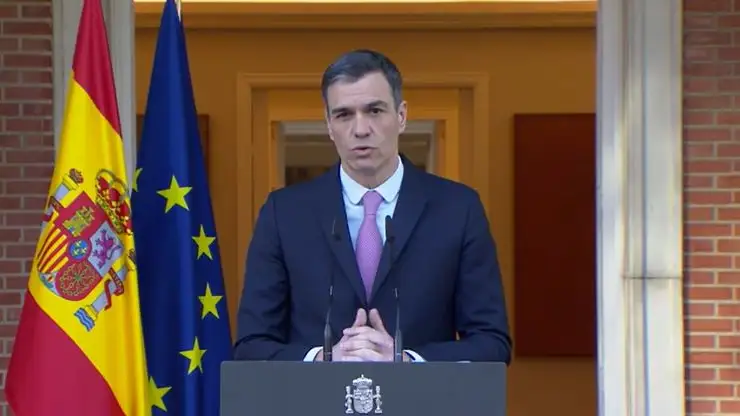 Declaraci&oacute;n institucional de Pedro S&aacute;nchez