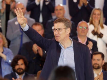 El presidente del PP, Alberto Núñez Feijóo, celebra en Zaragoza el primer aniversario de su llegada al liderazgo del partido