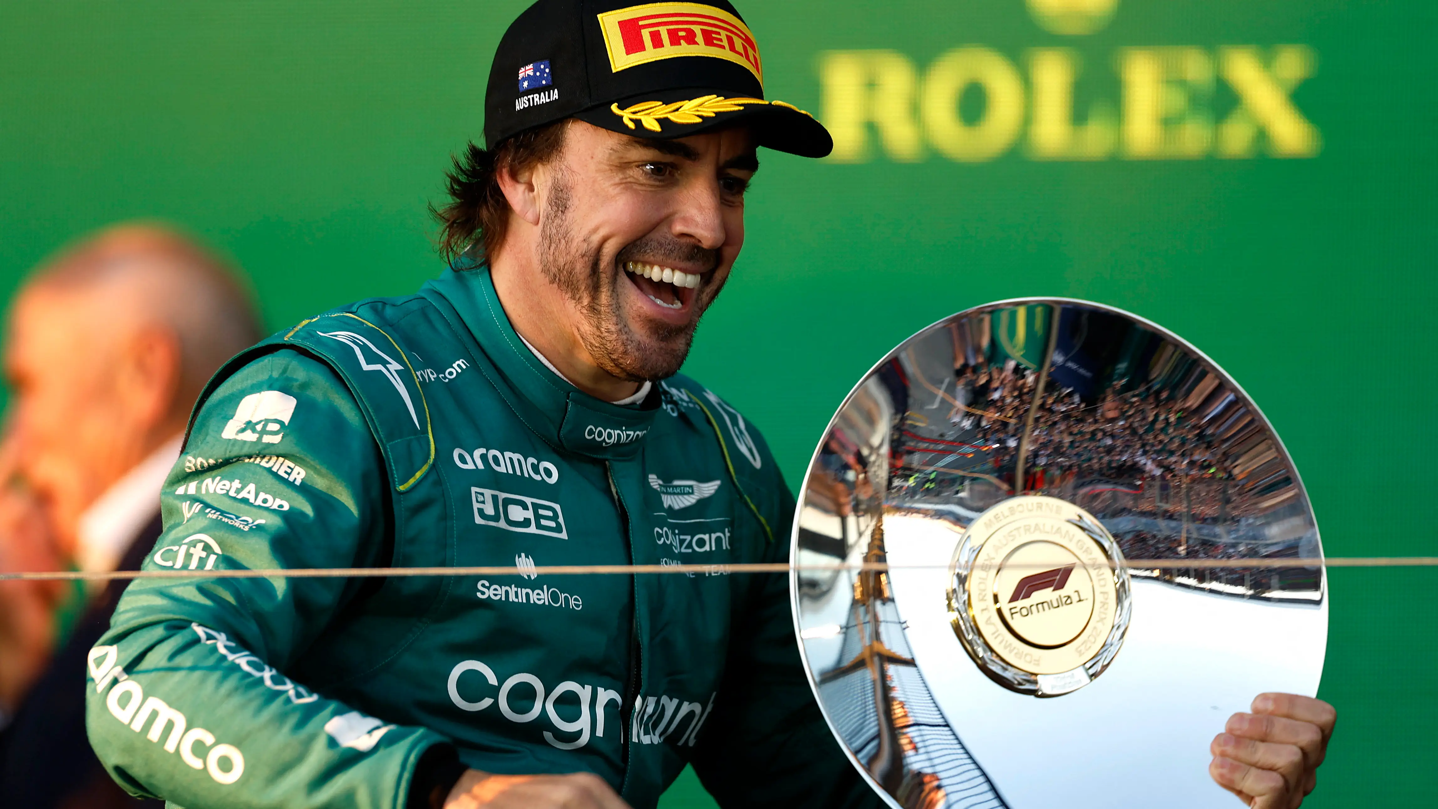Fernando Alonso, en el podio de Albert Park Fernando Alonso, en el podio de Albert Park