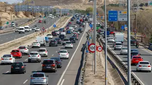 Imagen de la autovía A-3 en sentido Valencia a la altura del kilómetro 7 Imagen de la autovía A-3 en sentido Valencia a la altura del kilómetro 7