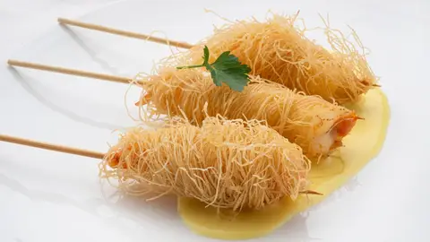 Arguiñano: receta de langostinos en kataifi con salsa de piña Arguiñano: receta de langostinos en kataifi con salsa de piña