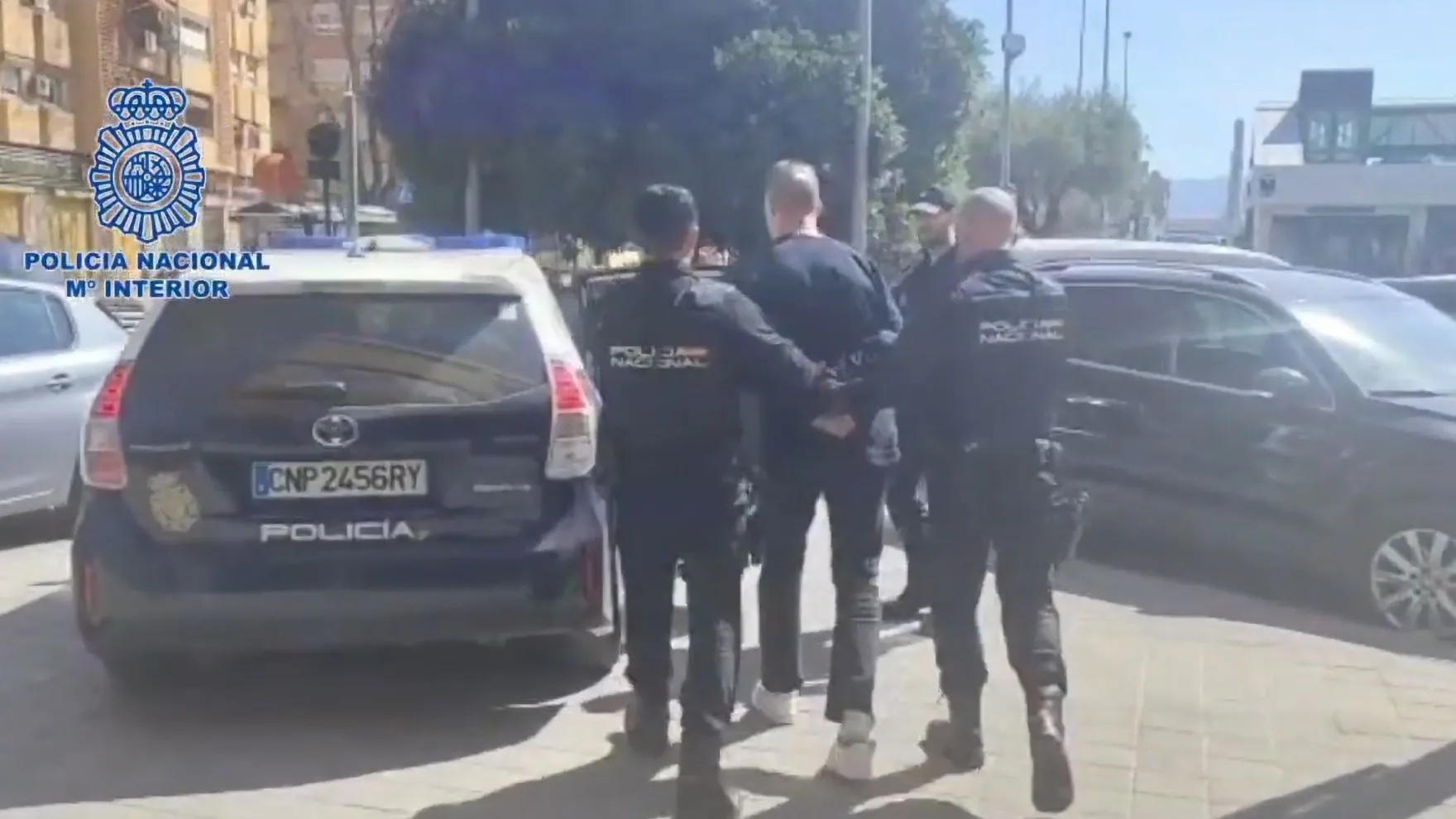 Imagen del detenido en la estaci&oacute;n de tren de Murcia