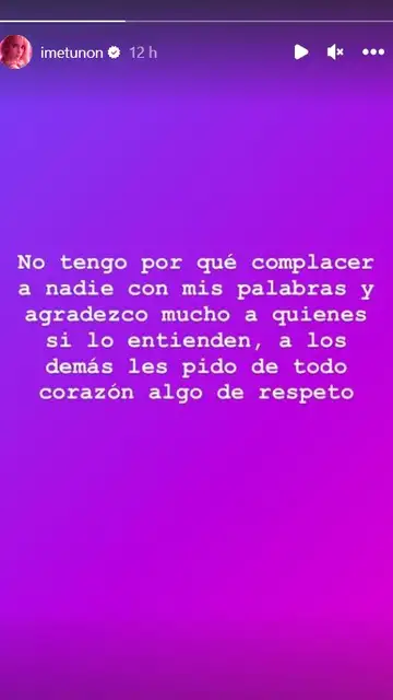 Imelda Garza responde a las críticas con este mensaje en Instagram Stories tras la muerte de su marido Julián Figueroa Imelda Garza responde a las críticas con este mensaje en Instagram Stories tras la muerte de su marido Julián Figueroa