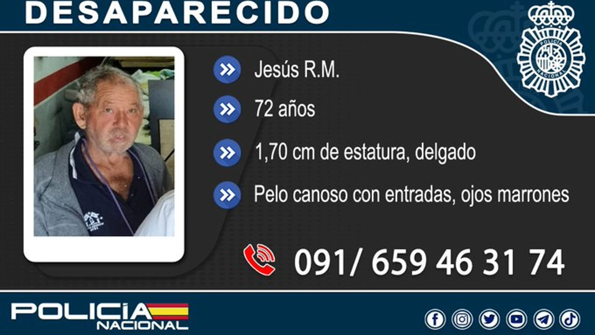 Se busca a un hombre de 73 años desaparecido en Tenerife