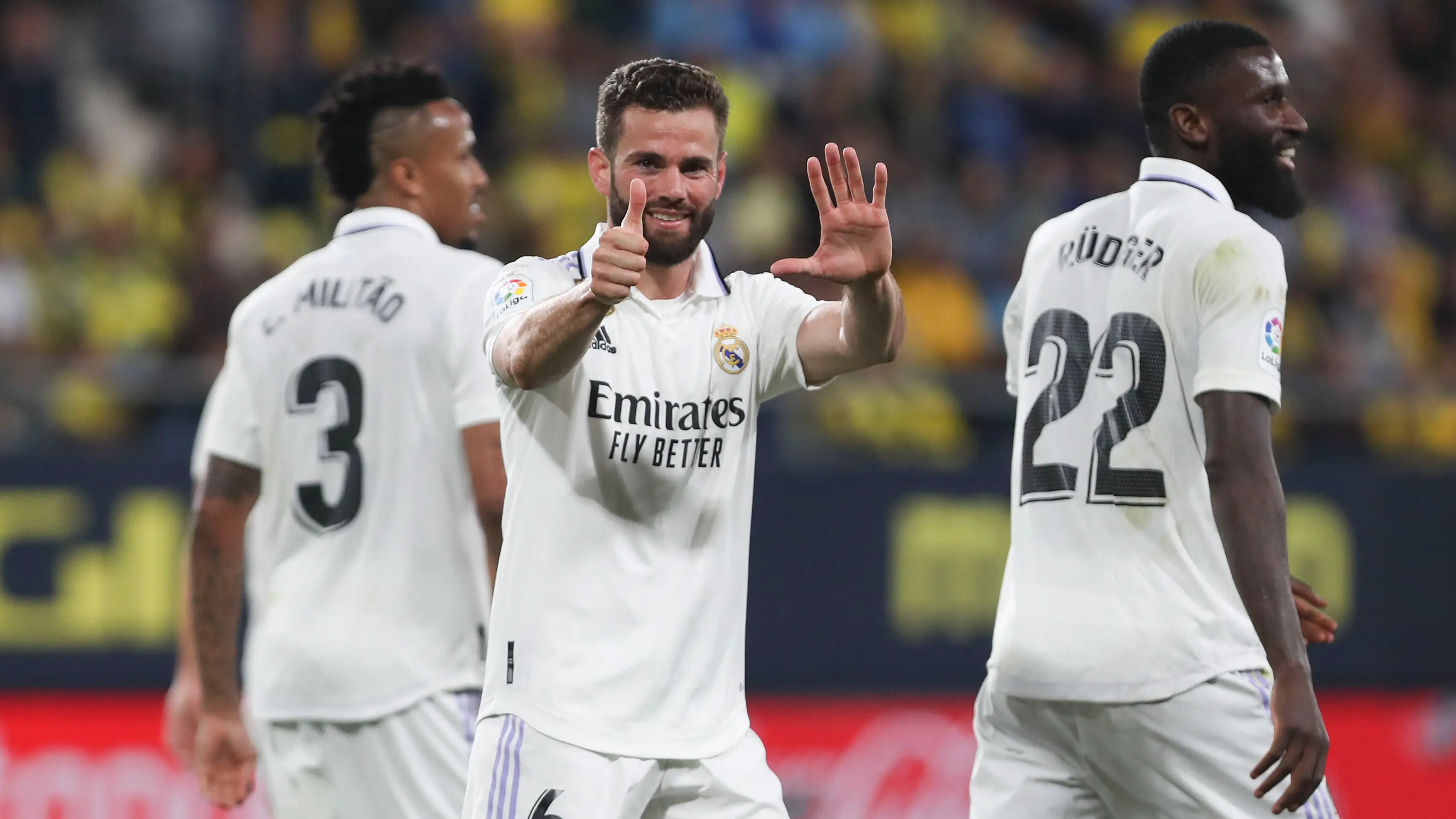 Nacho celebra el primer gol del partido ante el C&aacute;diz (0-2)