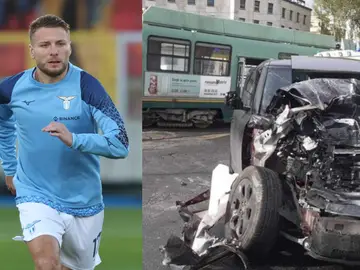 Así quedó el coche de Inmobile tras chocar contra un tranvía Así quedó el coche de Inmobile tras chocar contra un tranvía