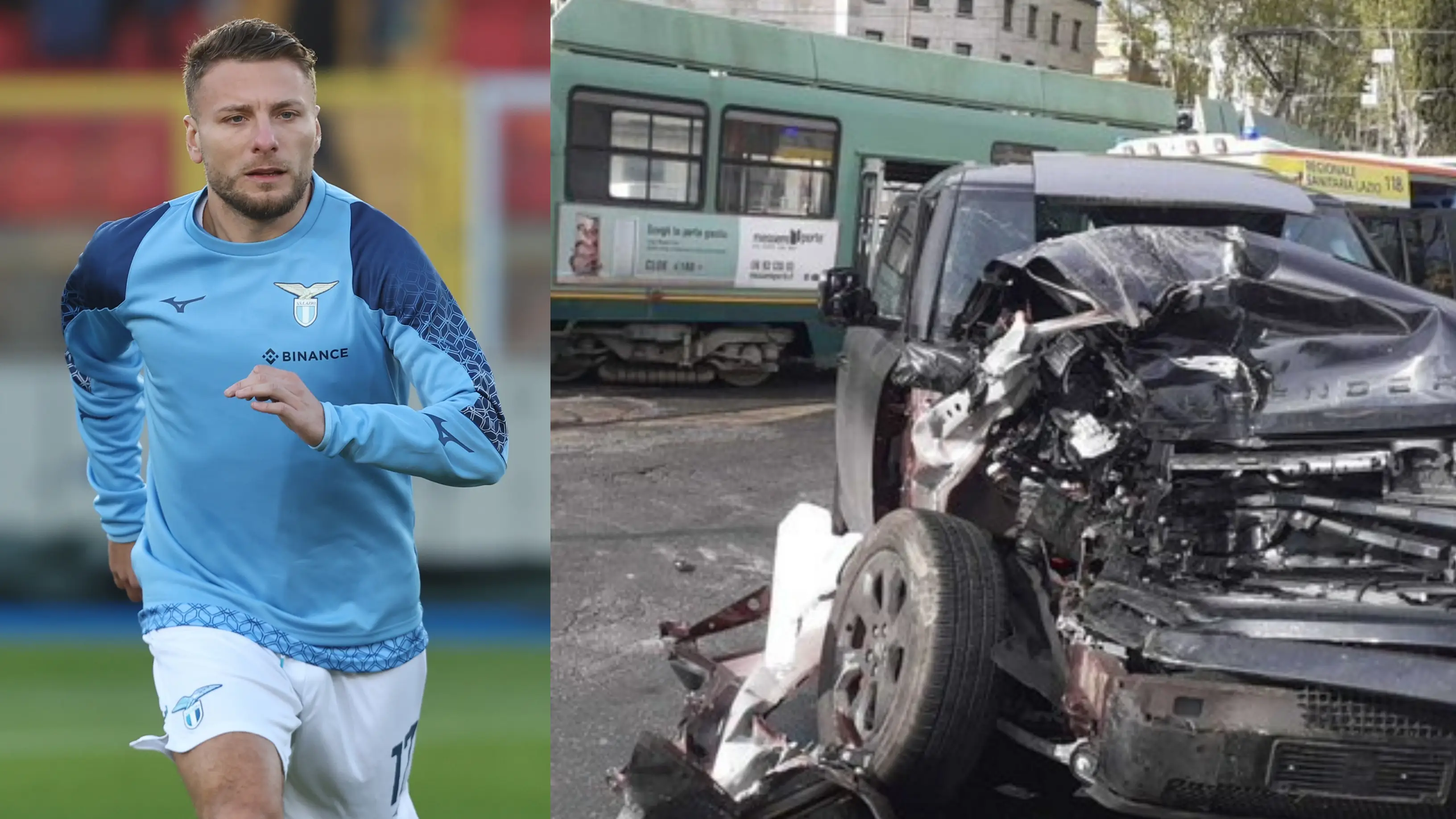 Así quedó el coche de Inmobile tras chocar contra un tranvía Así quedó el coche de Inmobile tras chocar contra un tranvía