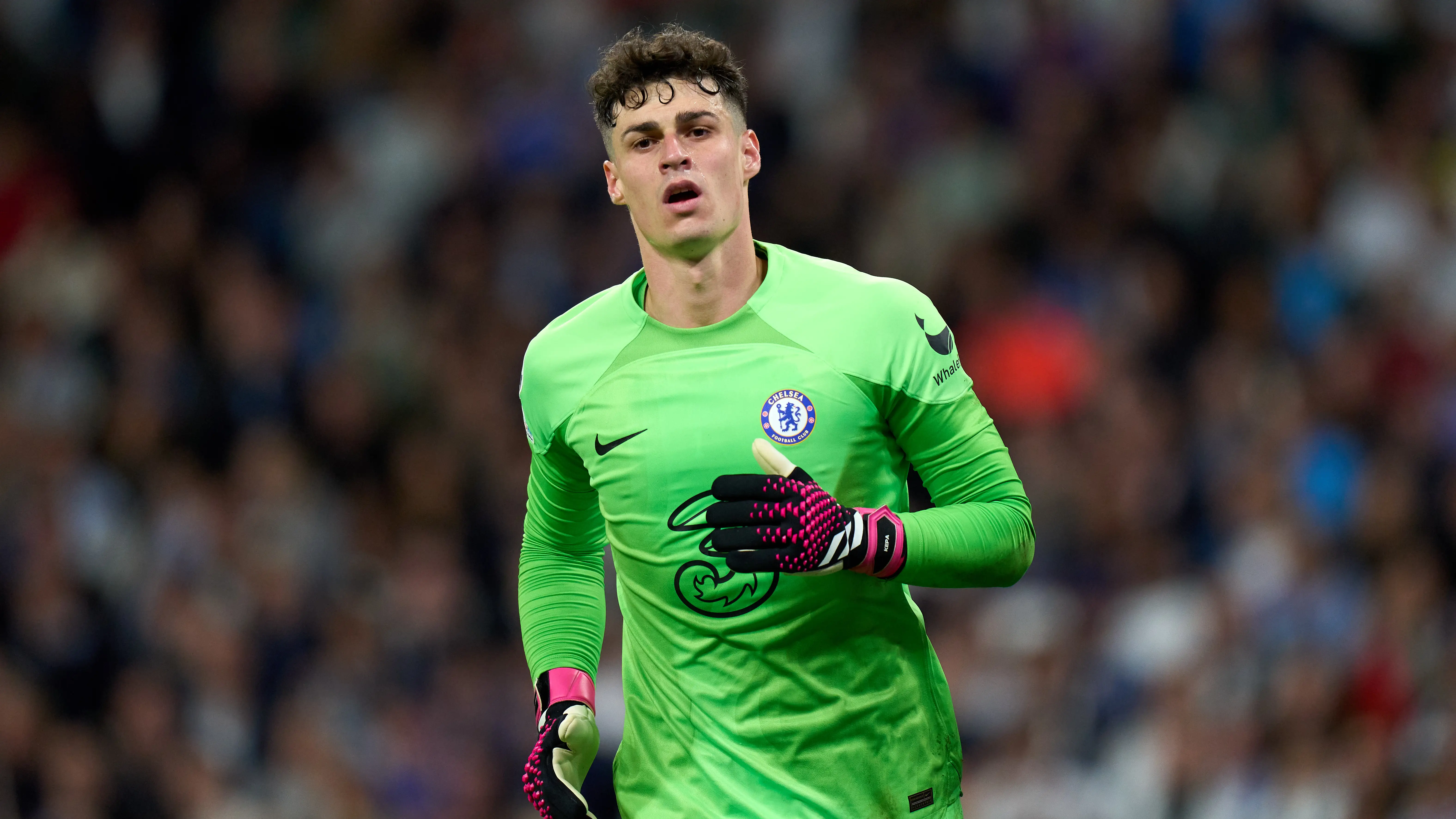 Kepa durante el partido contra el Real Madrid en el Bernabéu Kepa durante el partido contra el Real Madrid en el Bernabéu