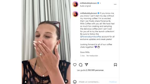 Millie Bobby Brown muestra su anillo de compromiso