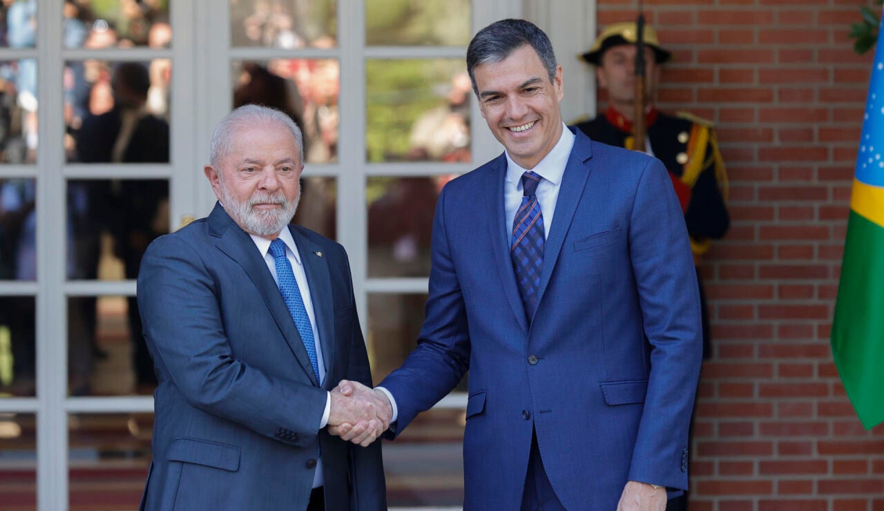 Pedro S&aacute;nchez y Lula da Silva en la Moncloa