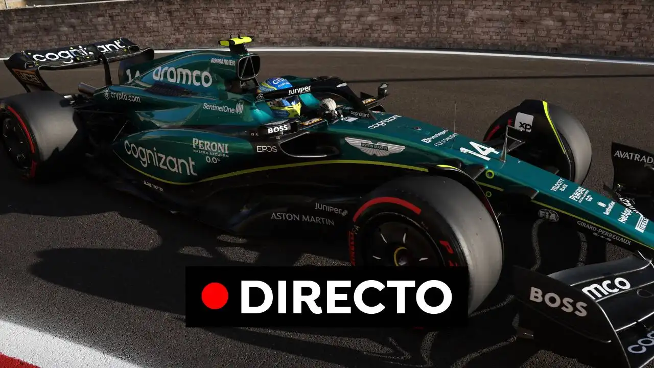 El Aston Martin de Fernando Alonso en el circuito de Bakú El Aston Martin de Fernando Alonso en el circuito de Bakú