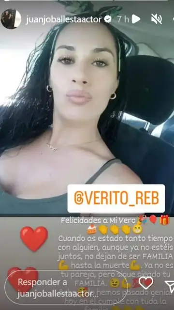 Juan José Ballesta felicita a su expareja Verónica Rebollo Juan José Ballesta felicita a su expareja Verónica Rebollo