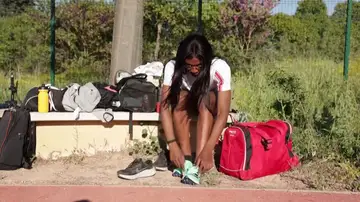 La atleta trans francesa Halba Diouf