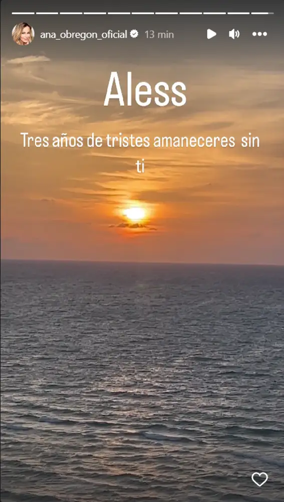 Captura de pantalla del mensaje de Ana Obregón a su hijo