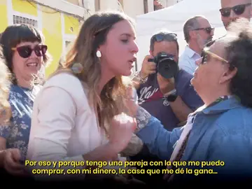 Irene Montero, increpada por una señora. Irene Montero, increpada por una señora.