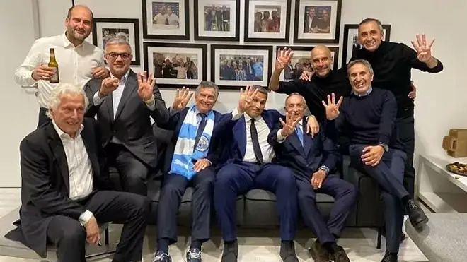 Pep Guardiola y su comentada fotografía tras el 4-0 al Real Madrid Pep Guardiola y su comentada fotografía tras el 4-0 al Real Madrid