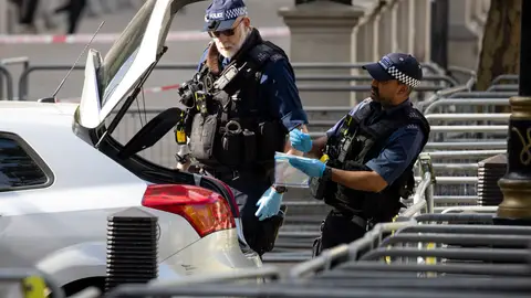 Los agentes aseguran la zona donde se ha producido el incidente en Downing Street Los agentes aseguran la zona donde se ha producido el incidente en Downing Street