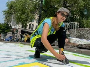 Una artista viguesa diseña un mural de más de dos kilómetros en Nueva York