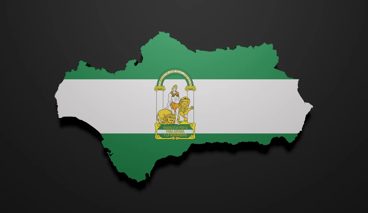Bandera de Andalucía y mapa
