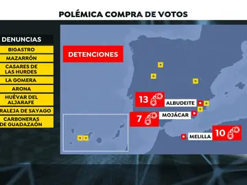 El mapa de la presunta compra de votos El mapa de la presunta compra de votos