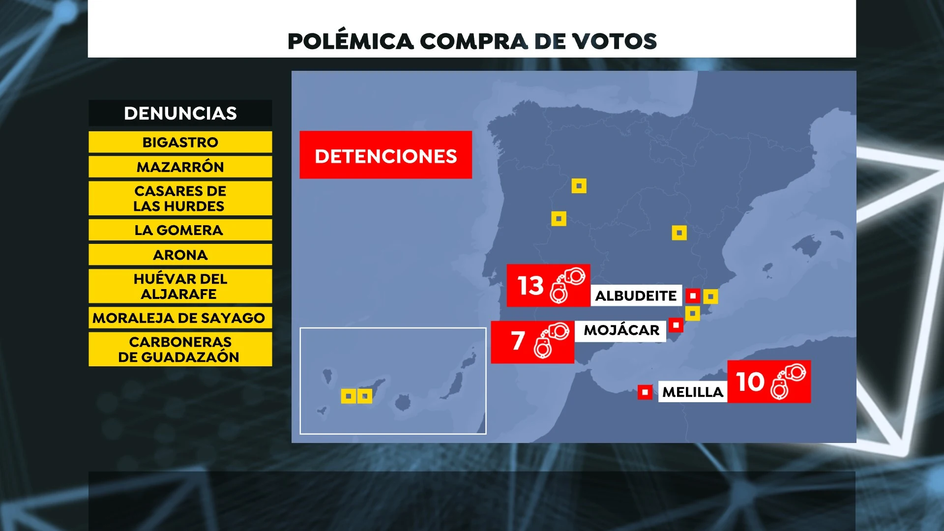El mapa de la presunta compra de votos El mapa de la presunta compra de votos