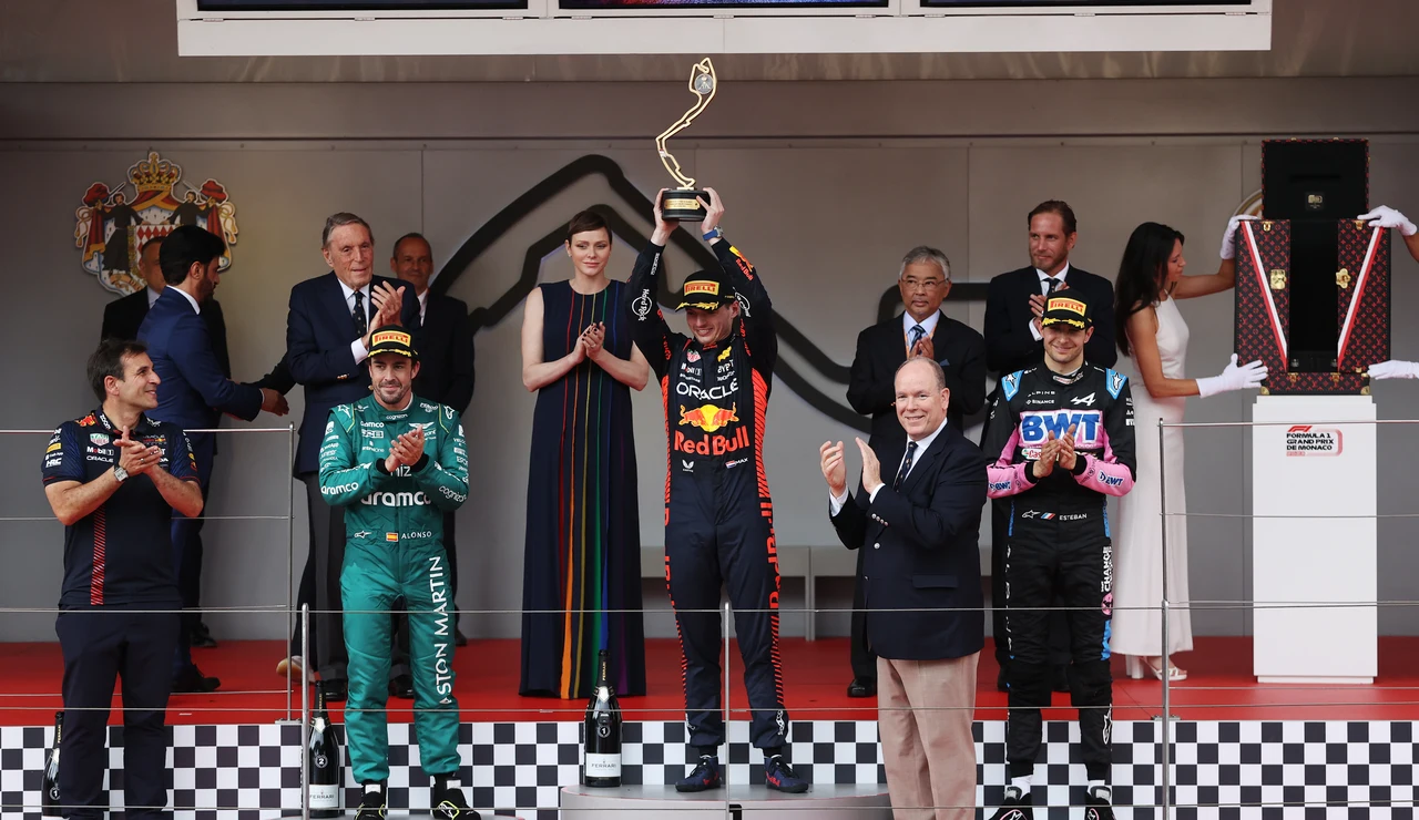 Verstappen, Alonso y Ocon en el podio del GP de Mónaco