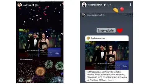 Actrices turcas felicitan a Merve Dizdar, de 'Inocentes', tras ser reconocida la mejor actriz de Cannes Actrices turcas felicitan a Merve Dizdar, de 'Inocentes', tras ser reconocida la mejor actriz de Cannes