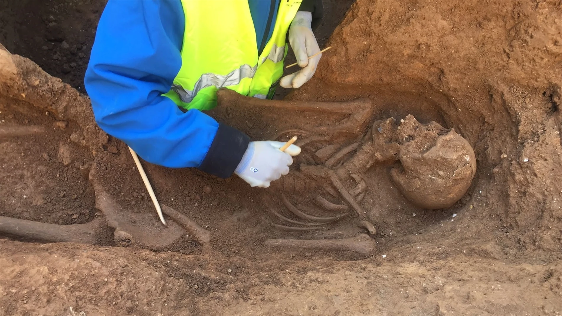 Restos arqueológicos hallados en la Vía Laietana de Barcelona