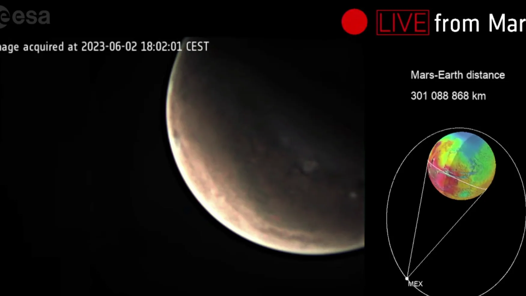 Primeras im&aacute;genes tomadas en vivo desde el planeta rojo